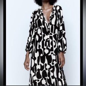 ZARA PRINTED MIDI DRESS